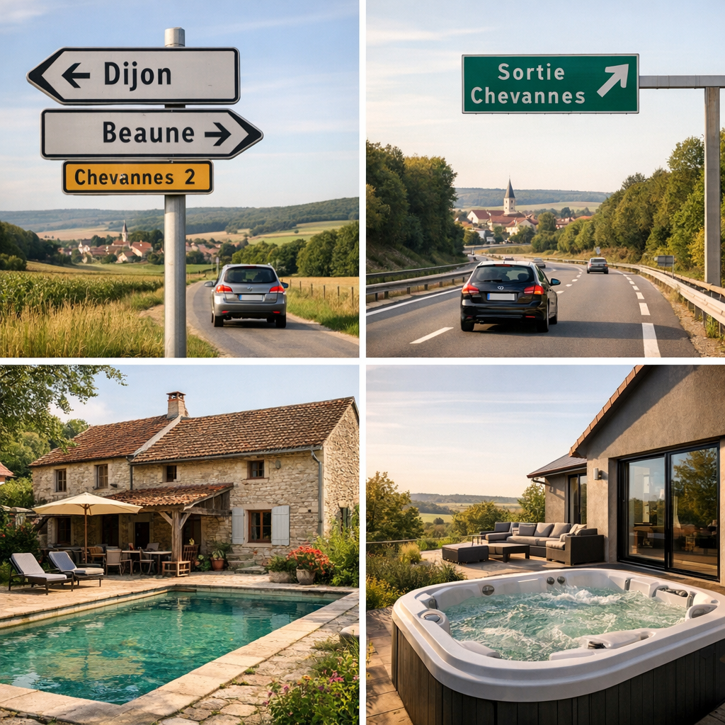 Chevannes 21220 : accès depuis Dijon et Beaune, puis comparaison avec les autres gîtes