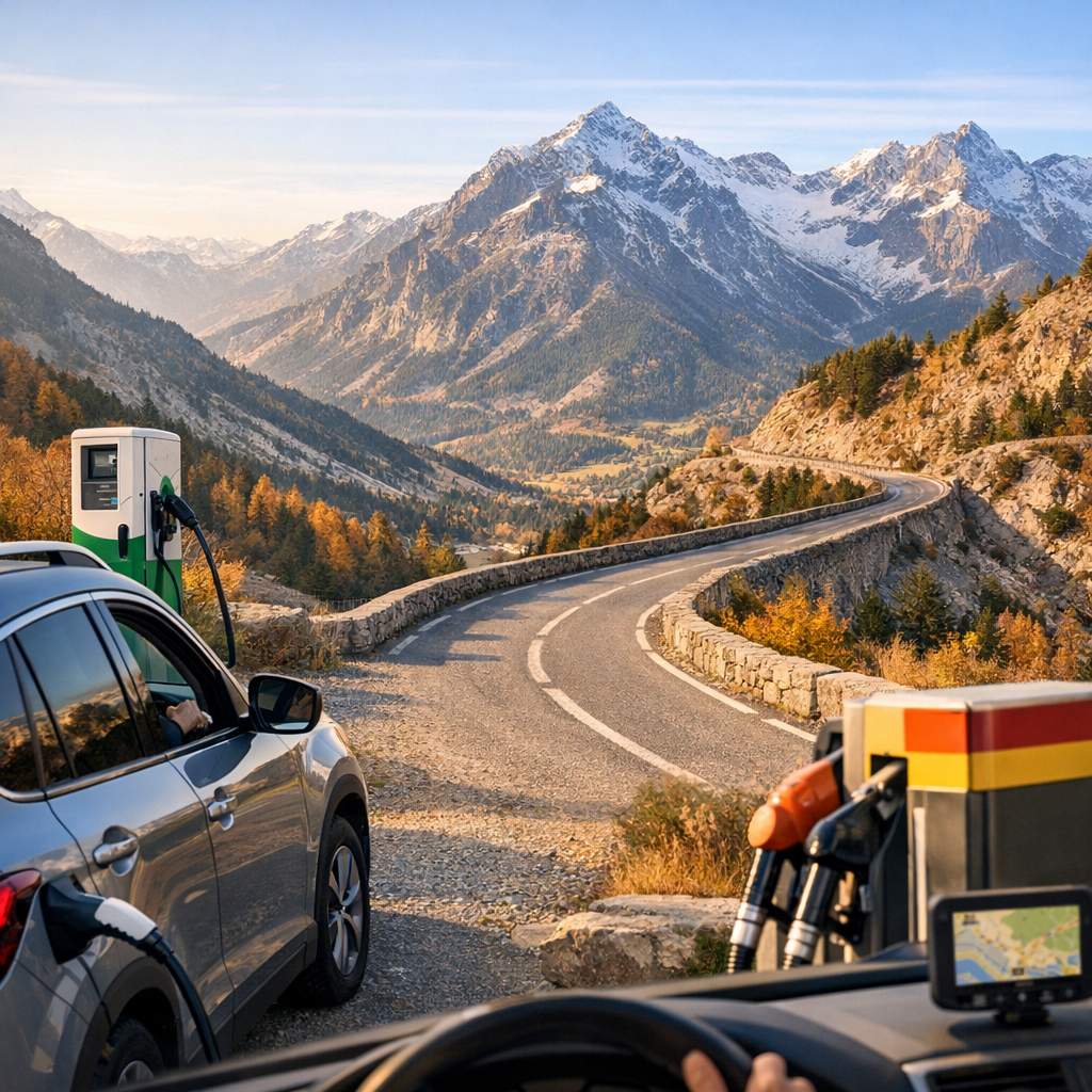 Conduire sereinement : cols, saisons, carburant et recharge électrique