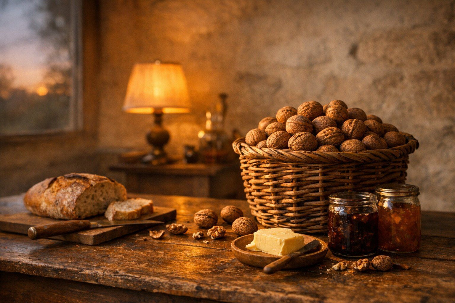 Faire une place aux noix dans une table de campagne