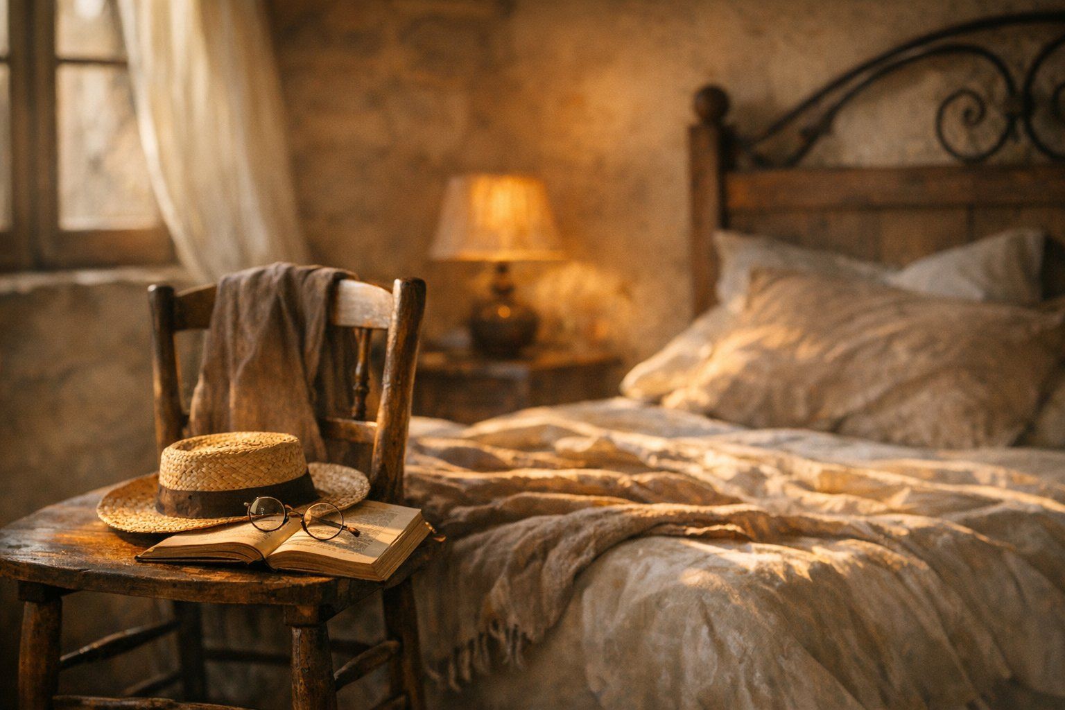 Travailler la lumière du soir dans une maison ancienne