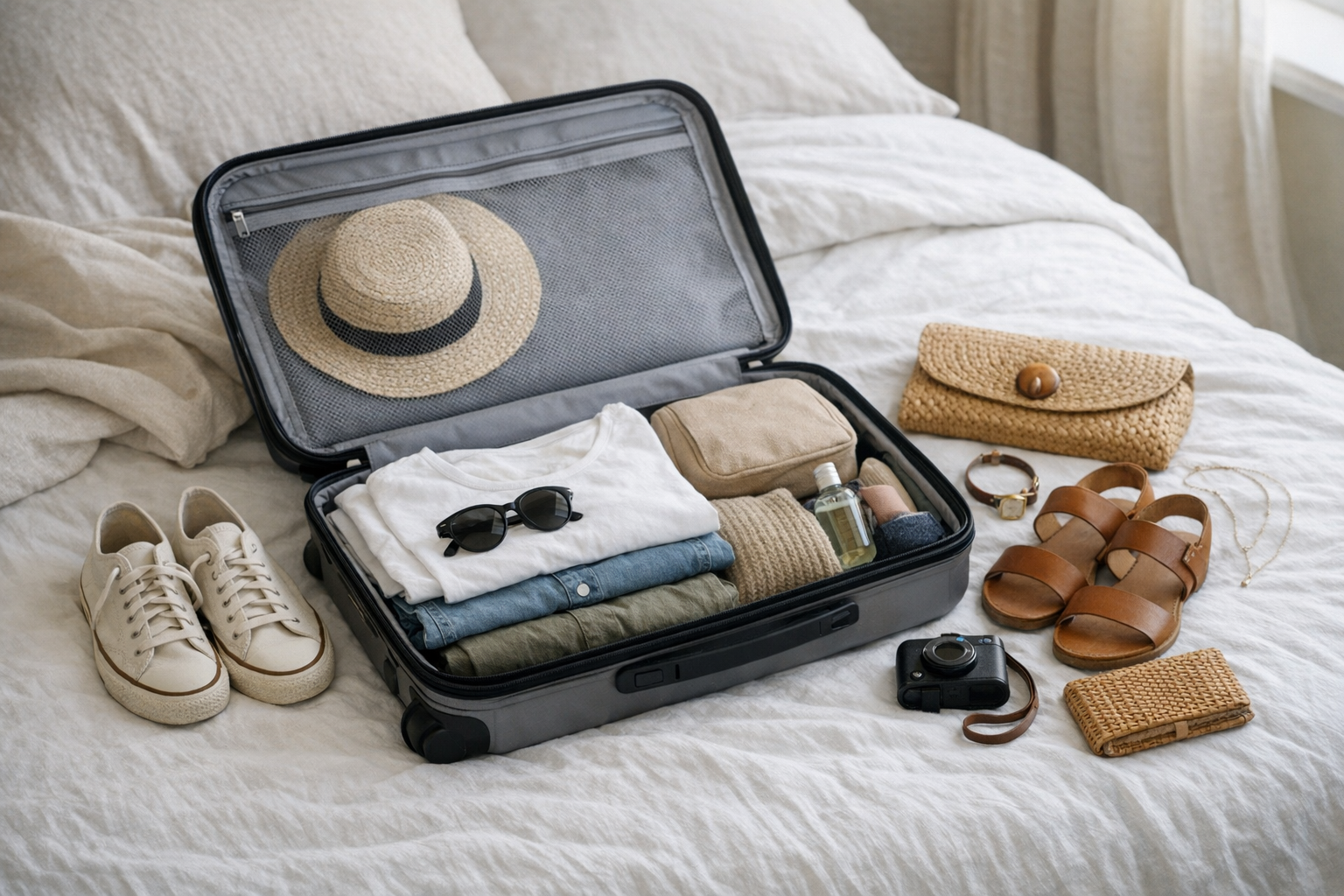Préparer une valise légère pour un week-end serein