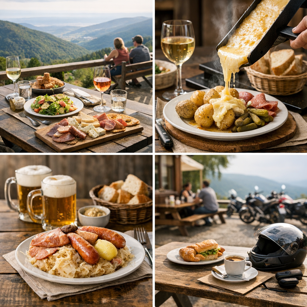 Choisir selon l’étape : déjeuner panoramique, raclette, choucroute ou halte simple