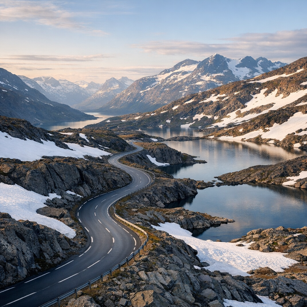 La Route 55 en Norvège traverse le Sognefjellet