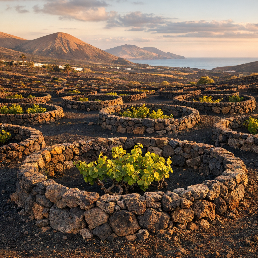 La Route des vins de Lanzarote traverse La Geria volcanique