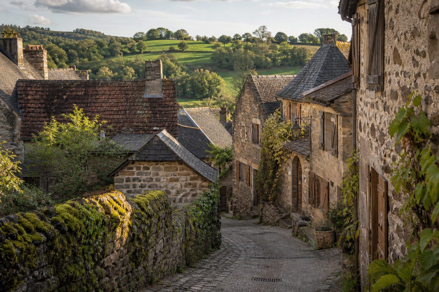 Village médiéval en Bretagne, en Auvergne et en Bourgogne : des pierres aux paysages