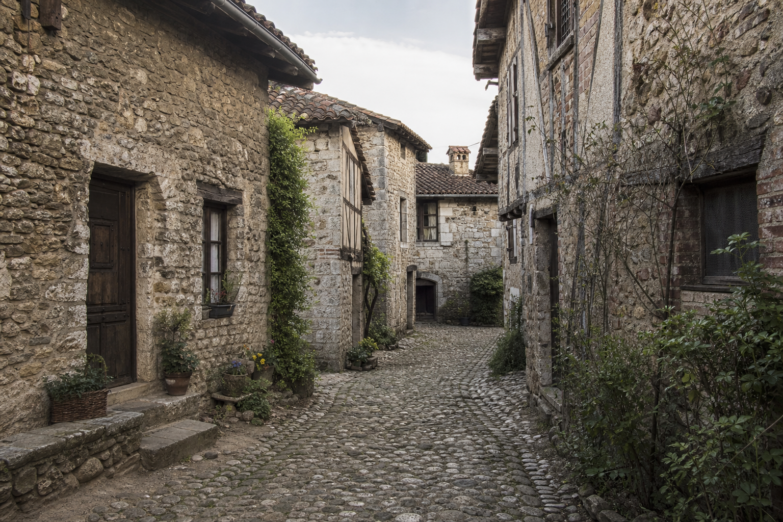 Un village médiéval se visite lentement, de la pierre au paysage